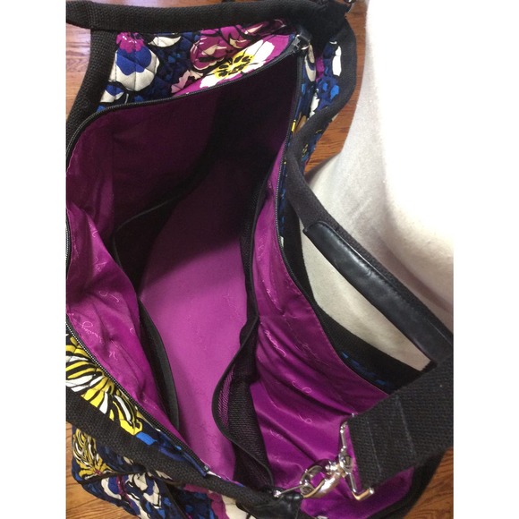 Vera Bradley Carryall Travel Shoulder Bag Suitcase African Violet Floral 18"x12" - Picture 8 of 15